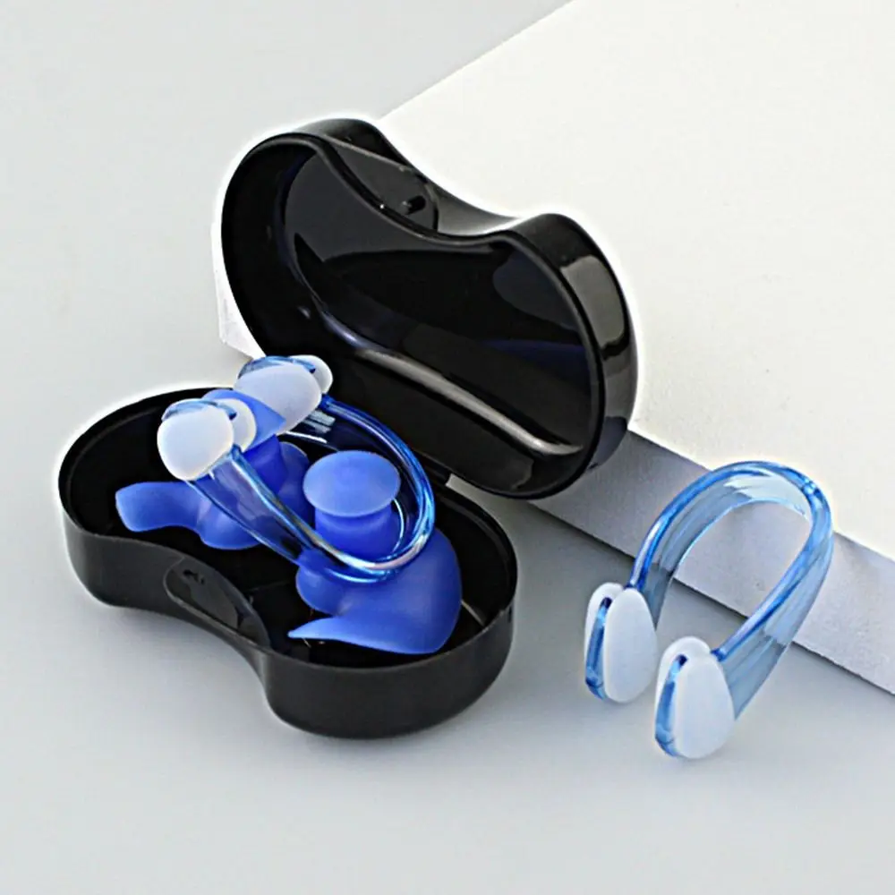 Silicone Earplug Nose Clip Suit with Case Soft Swimming Earplugs Set Waterproof Anti-noise Ear Plugs Diving/Surfing/Swimming