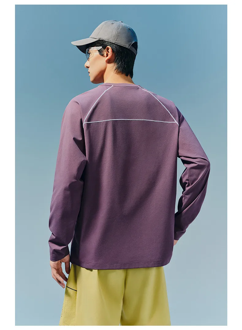 ANTA Outdoor Quick Drying T Earth Shell Hasselblad Line Long Sleeve T-shirt for Men 2026 New Relaxation Casual Top