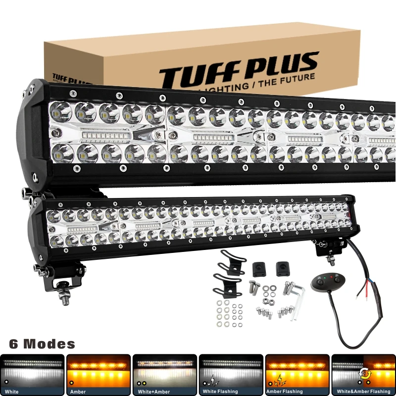 

Tuff Plus 6 model 22in IP68 IP69K waterproof flashing light amber and white led light bar with remote control