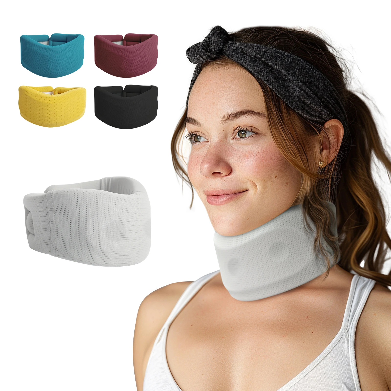 Neck Brace for Sleeping -Cervical Collar Relief Neck Pain and Neck Support Soft Foam Wraps Keep Vertebrae Stable for Women & Men