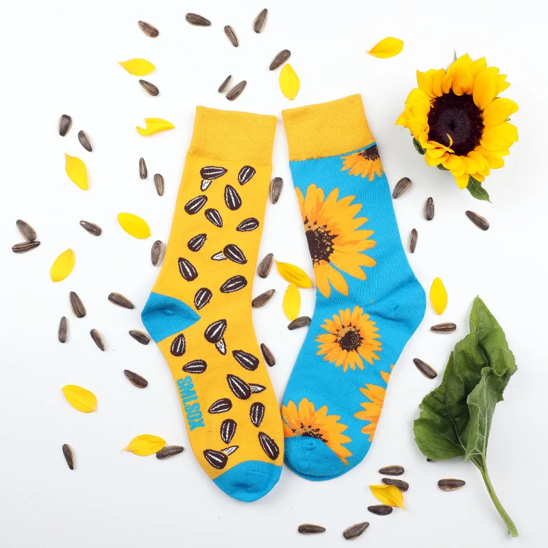 1 Pair Couples Fashion Socks AB Style Colorful Medium High Suit In All Seasons Daily For Unisex