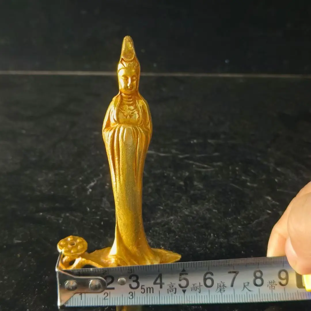 Gilt Mazu goddess and guanyin bodhisattva Ornament Decoration Tea Pet Figurines Desk Decor Accessories