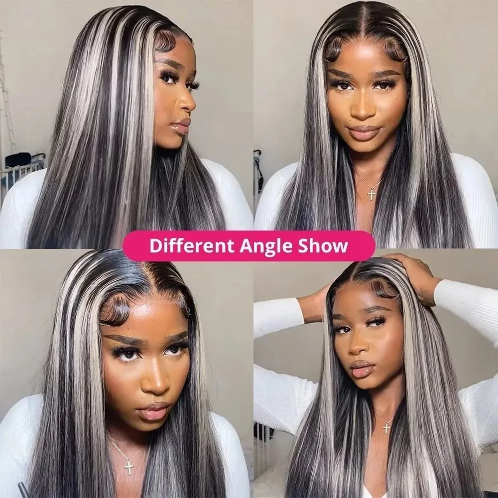 Midnight Blue Wig Long Straight Lace Fornt Wig 13x4 HD Glueless Synthetic and blend Pre Plucked Ready To Wear Cosplay