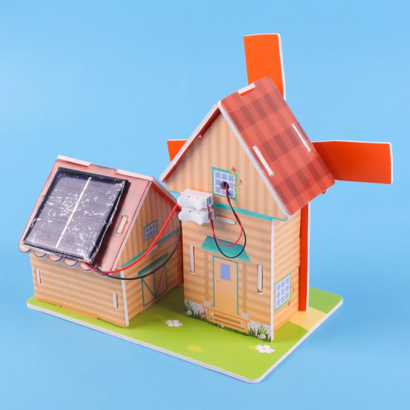 Panel KT, cabana Solar, tecnología artesanal hecha a mano para niños, pequeña producción, estudiantes de escuela primaria, experimento científico educativo Ma