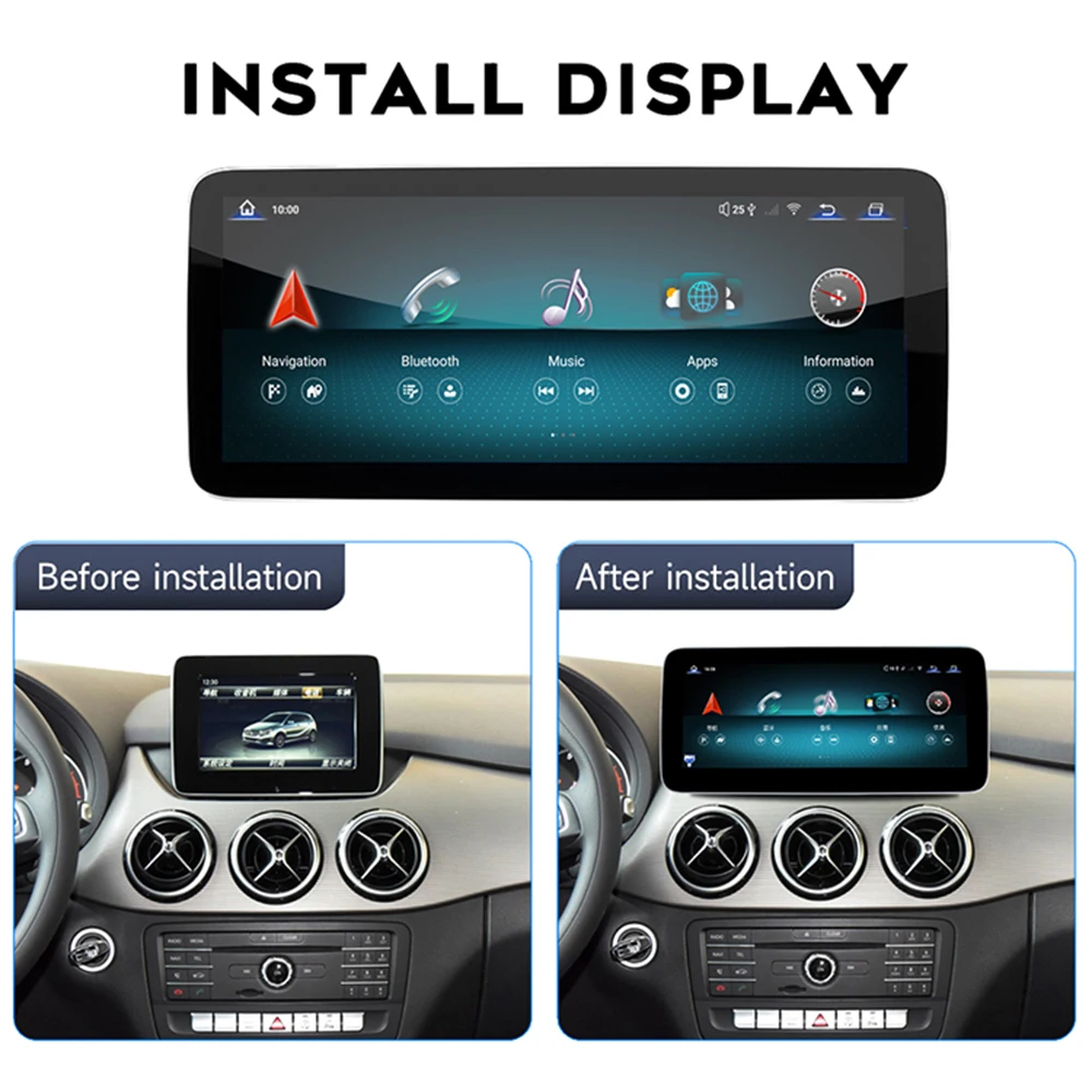 10.25'' Android Multimedia Player W246 Upgrade Screen for Mercedes  B Class NTG4.5 NTG5.0 Car Android Player