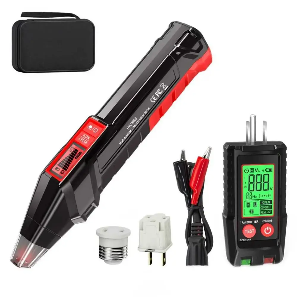 Handheld Receiver Circuit Breaker Finder Digital Display Automatic Detection Outlet Wiring Tester Branch Line Review for US Plug