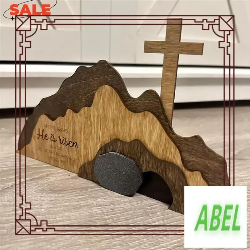 

KB-пустая гробница, пасхальный декор, сцена воскресения и крестики, деревянный набор украшений, гробница, пасхальный поднос, комплект