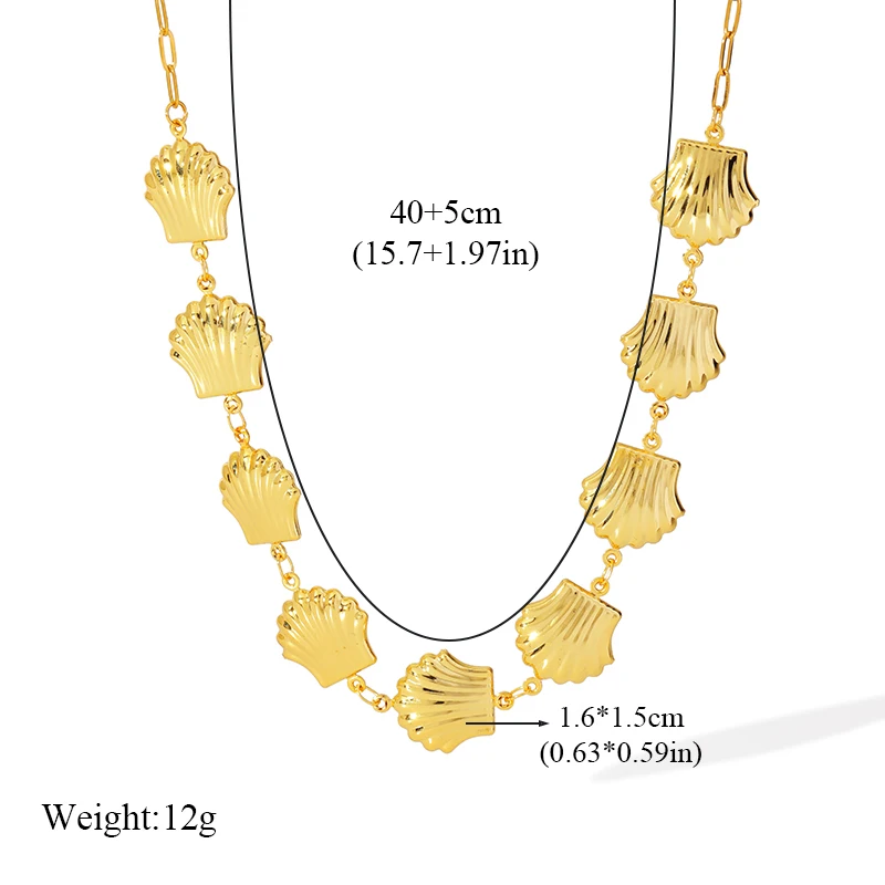 EILIECK 316L Edelstahl Muschel Seestern Perlen Schmuckset für Damen Mode Neue Wasserdichte Halskette Armband Ohrringe Geschenk – Detail 12