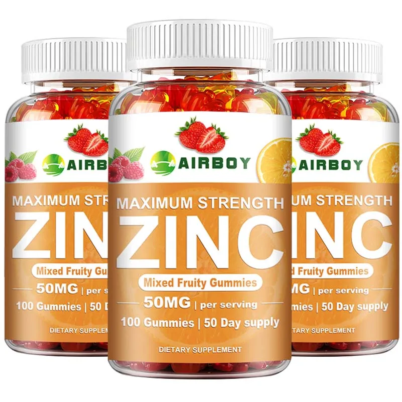

Zinc Gummies - Immune System Supplement, Vitamin for Skin, Hair & Nails, Respiratory Health, Cell Regeneration