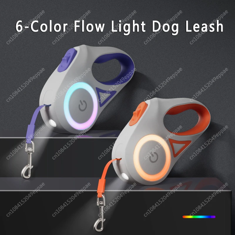 LED Lights Dog Leash Automatic Retractable Pet Leashes with LED Light Multifunctional Pet Lead