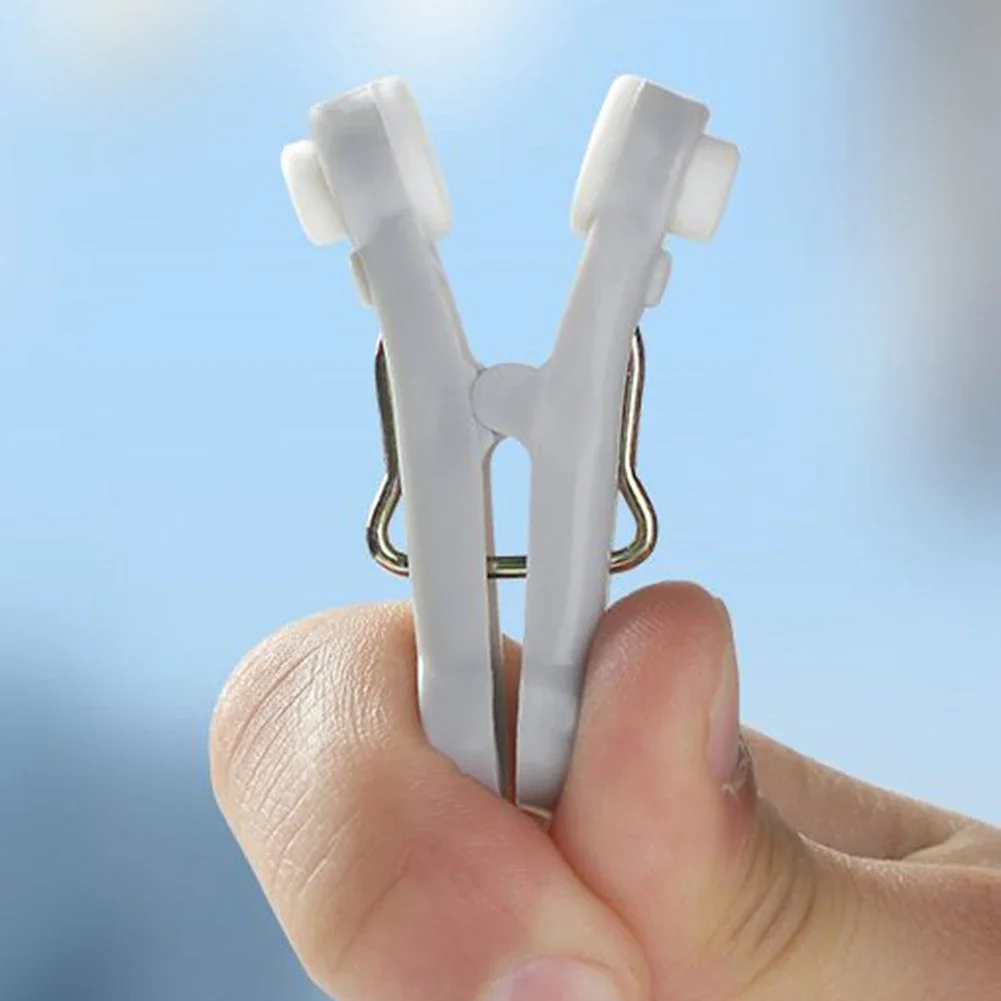 16x Clips Drying Clip White Gray Non-marking Windproof Fixed Soft Rubber Clothes Pin For Hanging Drying Clothes Bags Fold Tools