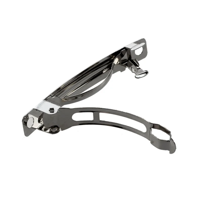 

AX83-200 Pcs 50Mm Metal French Barrettes Hair Clips Bows - Silver