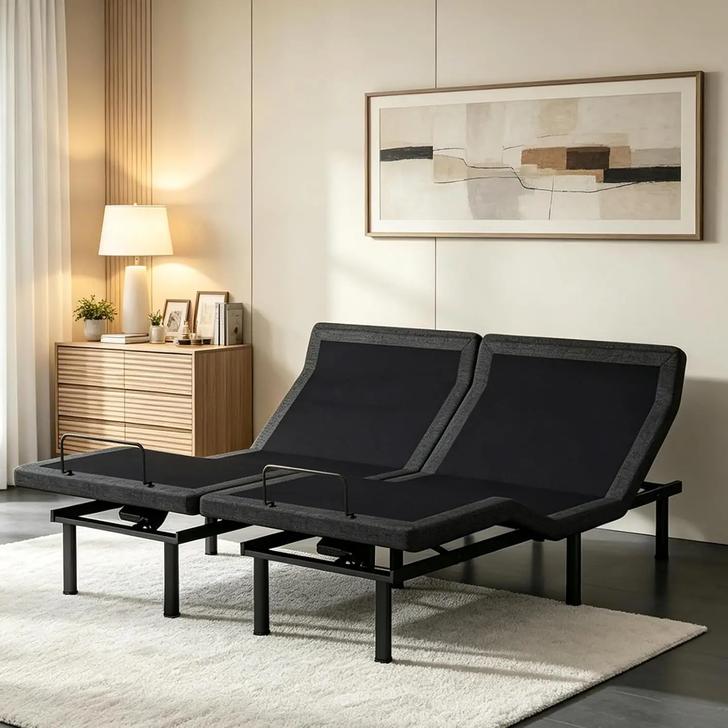 Split King Adjustable Bed Base w/ Head & Foot Lift, Pillow Tilt, LED, Zero Gravity, Remote, USB Ports, Customized