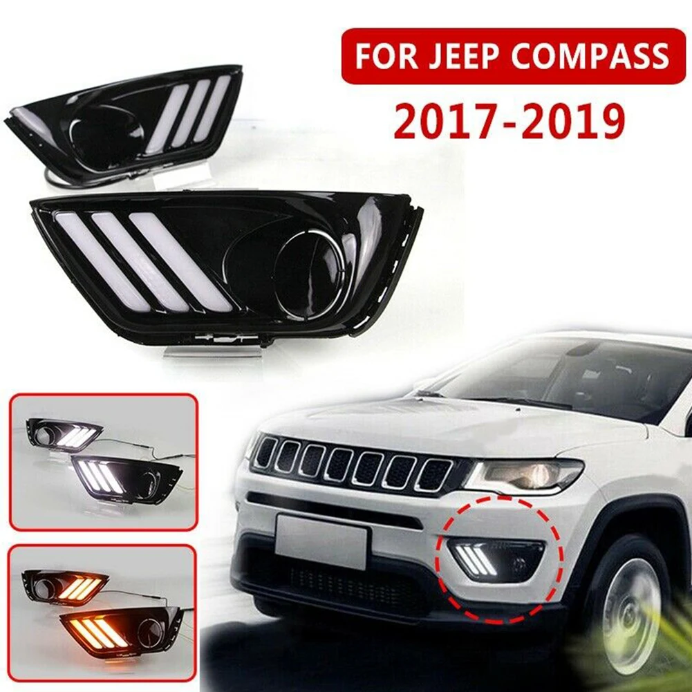 

Противотуманная фара для переднего бампера автомобиля, 3 цвета, 1 пара, для Jeep Compass 2017 2018 2019