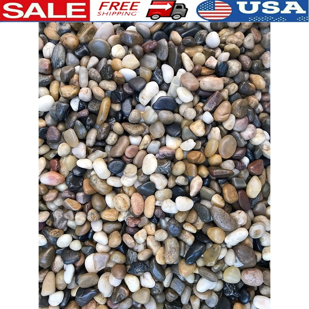 

12 LBS Natural Polished River Rock Stones Decorative Gravel Landscaping Aquariums Planting Walkways Ponds Floral Arrangements