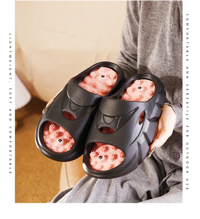 2026 Unisex Fußmassage-Slipper für Damen und Herren, Akupressur-Sandalen mit dicker Sohle und Hohldesign, Reflexzonen-Sandalen – Detail 15