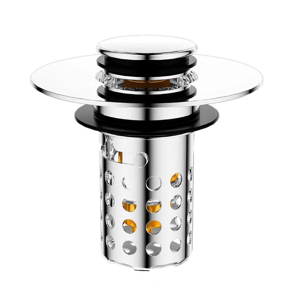 Removable Sink Strainer Basket Bathroom Sink Drain Strainer Pop Up Stopper with Detachable Stainless Steel Filter for 1.1-2.36