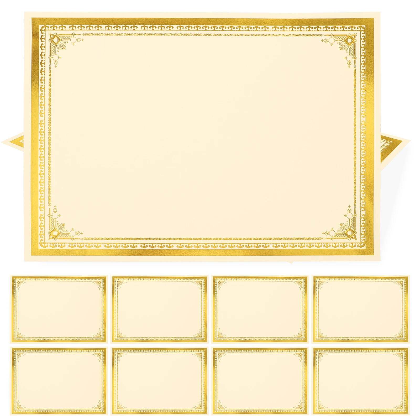 

10 Sheets A4 Size 210x297mm Gold Foil Certificate Inner Pages Blank Diploma Paper for Printing Honor Awards Documents