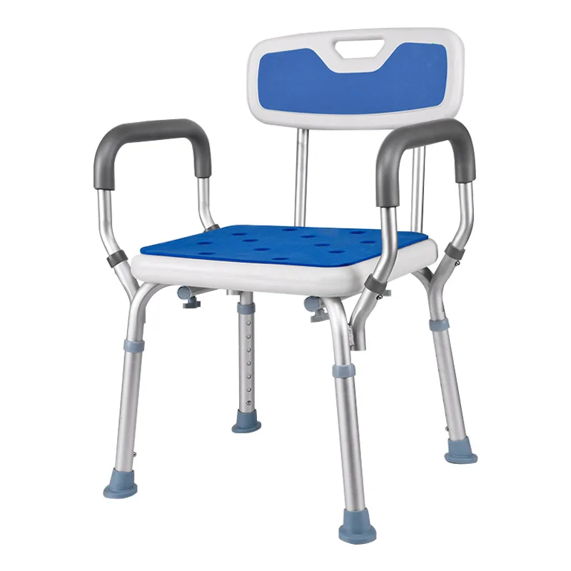 Height Adjustable Non-Slip Footrest Shower Chair Anti-rust Aluminum Alloy Bath Stool Bathroom Furniture