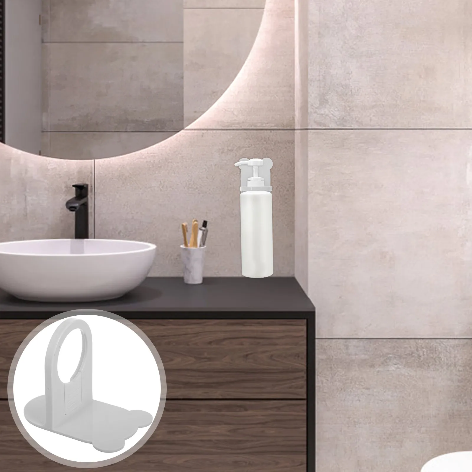 5Pcs Space Saving Suction Cup Shower Bottle Holder Wall Mounted for Shampoo Body Wash Soap Dispenser Bathroom Kitchen Organizer