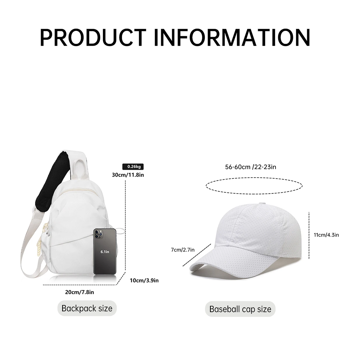 Men's Crossbody Bag, Convenient Chest Bag, Shoulder Bag, Popular Multifunctional Sports Backpack, Paired with a Baseball Cap