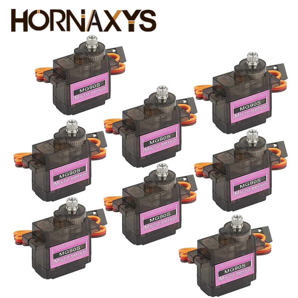 1-10PCS MG90S Micro Servo Motor Metal Gear Analog RC Servomotor 180 360 Degree  For Mini Car Airplane Helicopter Arduino Robot