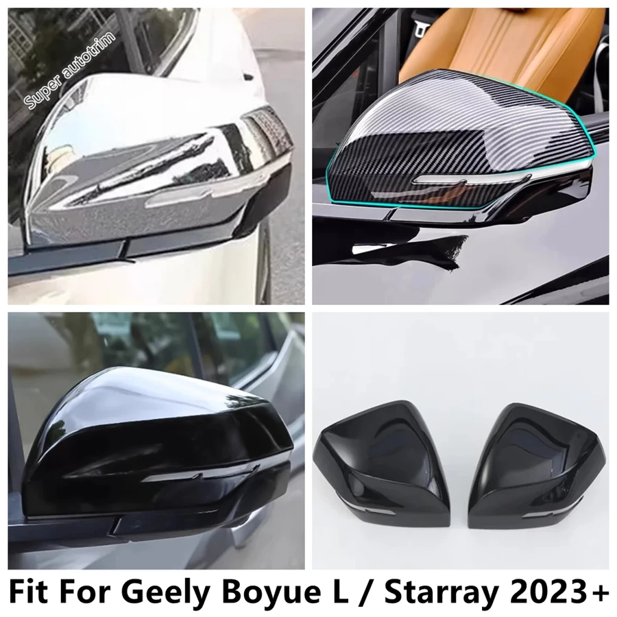 

Car Side Door Rearview Mirror Cap Protection Cover Trim For Geely Boyue L / Starray 2023 2024 ABS Black / Chrome Accessories Kit