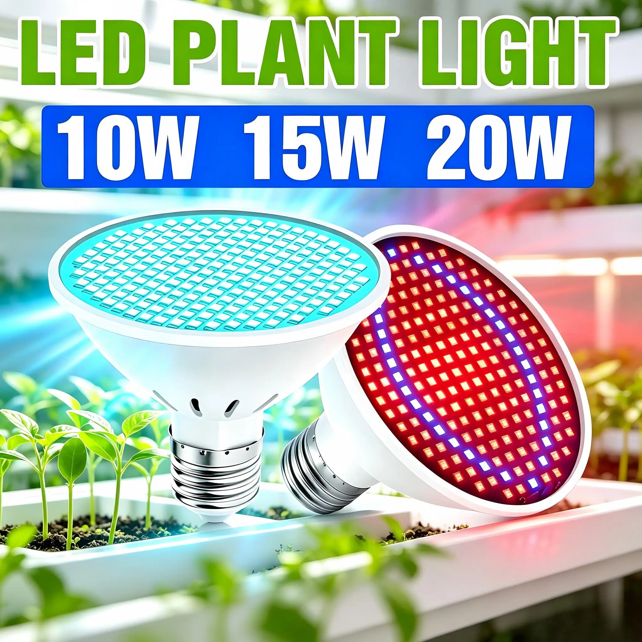 20W LED Grow Light Bulb E27/E26 Full Spectrum Plant Lamp AC85-265V For Indoor Potted Flowers Succulent Cultivation Fill Lighting