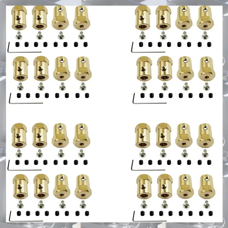 A84F-32PCS 5mm～12mm真鍮コンバイナーホイールハブ六角アダプター WPL D12 C14 C24 B14 B24 B16 B36 MN D90 MN99S RCカーパーツ用