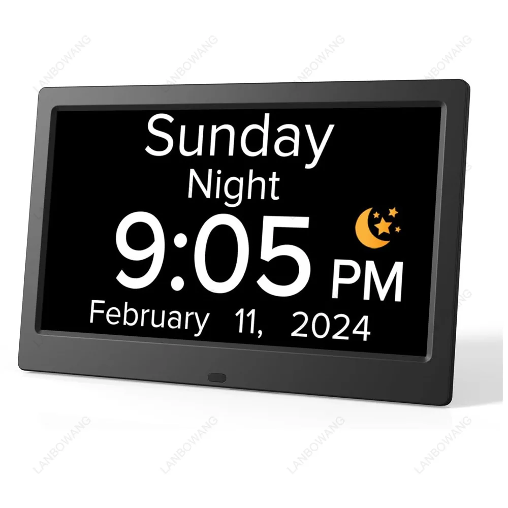 8/10 Inch Lcd Digital Clock High Definition Screen Electronic Calendar Alarm Clock For Elderly