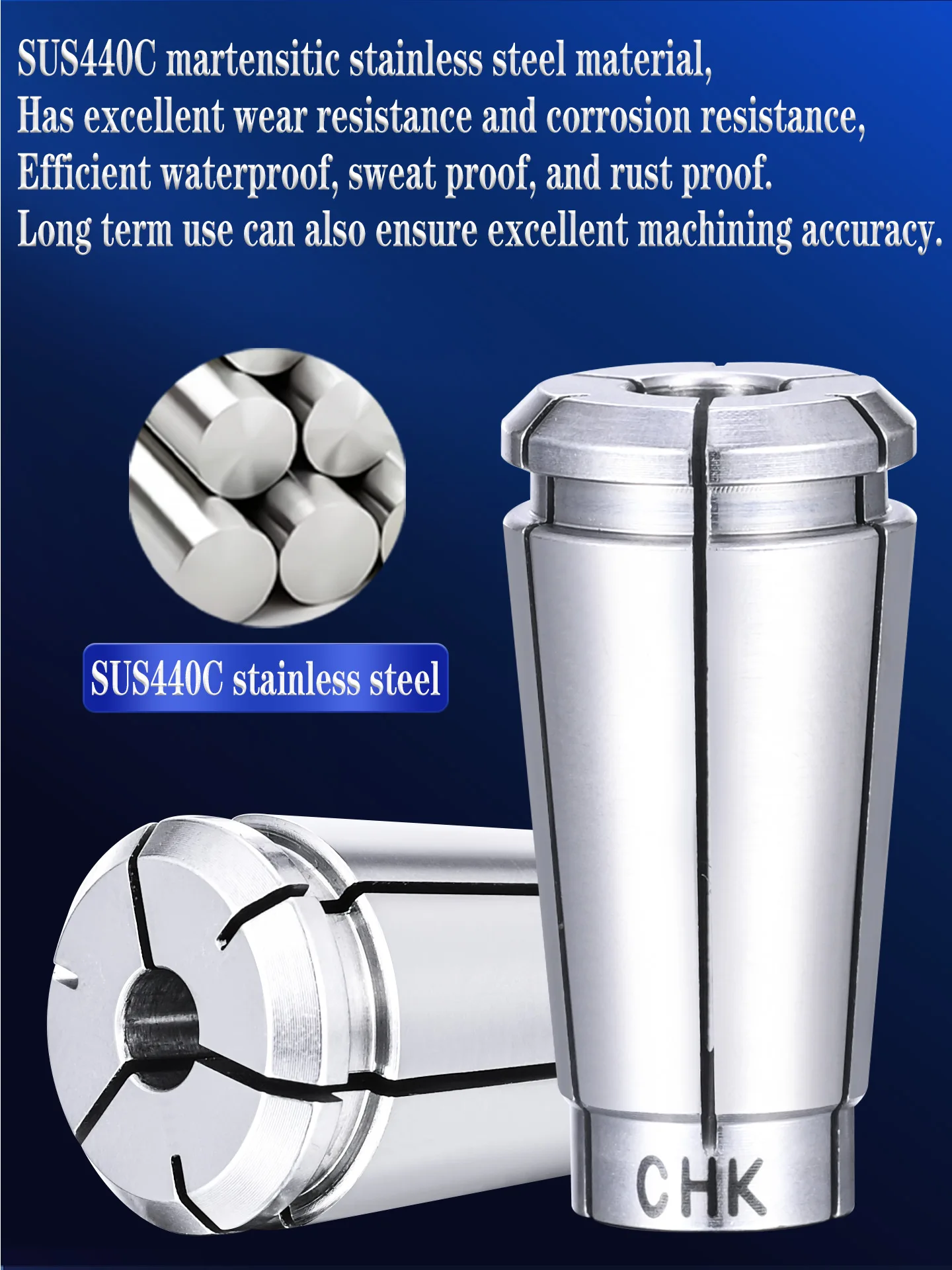 GDR CHK CHA Spannzangenfutter, hochpräzise 0,002 mm, Edelstahl, NAKANISHI ER11 ER16 ER20 ER25 ER32 ER Spannzangenfutter-Werkzeughalter – Detail 6