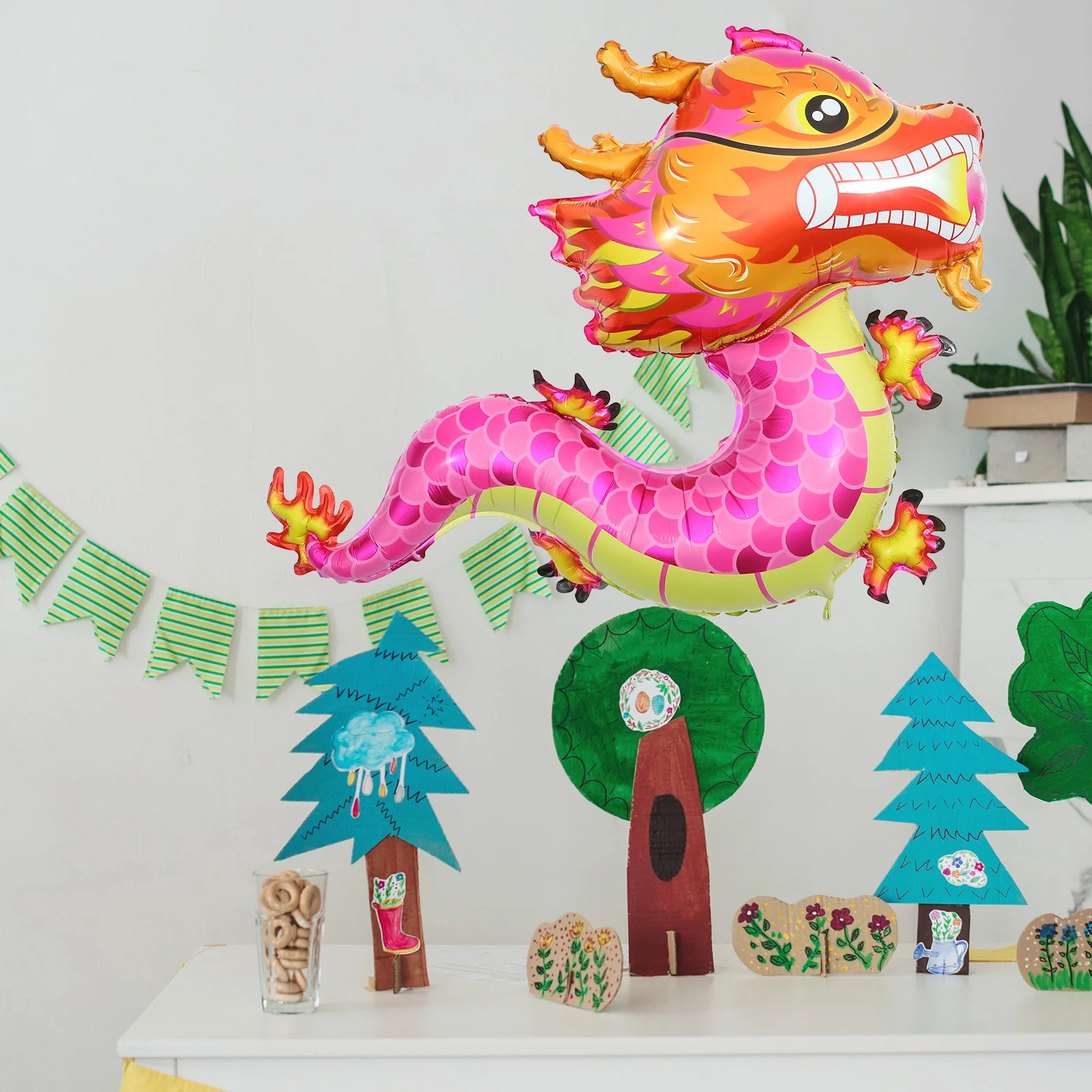 

5Pcs Chinese Dragon Balloons Aluminum Foil Shape Lunar New Year Party Decor Spring Festival Balloon Chinese New Year Balloon