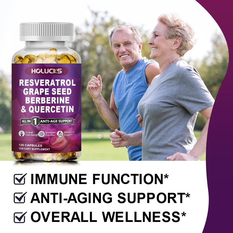 Buy 1 Get 1 Free! Pure Resveratrol Capsules, Support Potent Anti-Aging, Heart & Brain Health, Antioxidant & Anti-Inflammatory