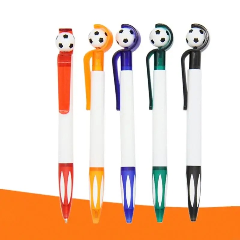 Football Ballpoint Pen with Pocket Clip Detachable Refillable 0.5 Bullet Nib Smooth Writing Football Gift for Kid Adult