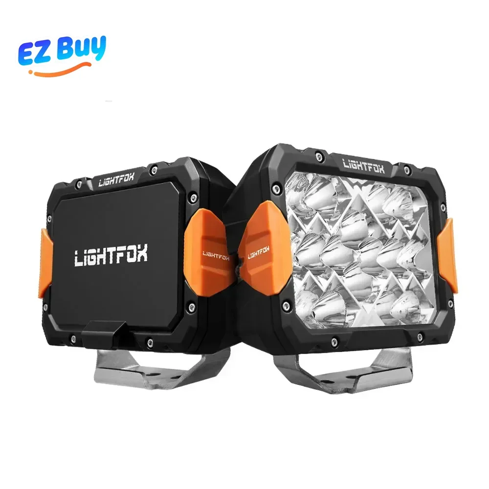 LIGHTFOX 160W LED ضوء العمل 9 بوصة مكعب ضوء العمل جراب 4x4 على الطرق الوعرة LED القيادة الخفيفة