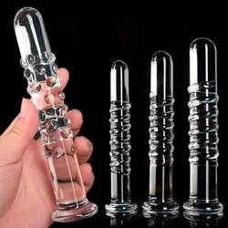 Crystal Glass Realistic Dildo 6 Size Anal Butt Plug G-spot Stimulation Beads Prostate Massage for Women Anal Plug Sex Toys