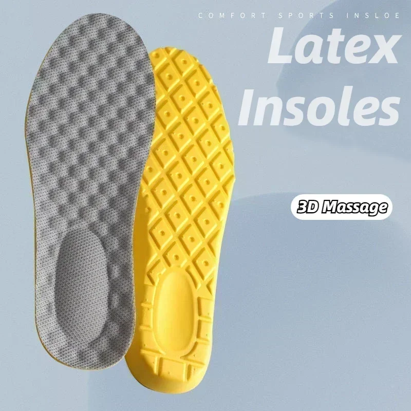 Latex Memory Foam Insoles for Sports Soft Foot Support Shoe Pads High Elastic Orthopedic Sport Insole Feet Care Insert Cushion