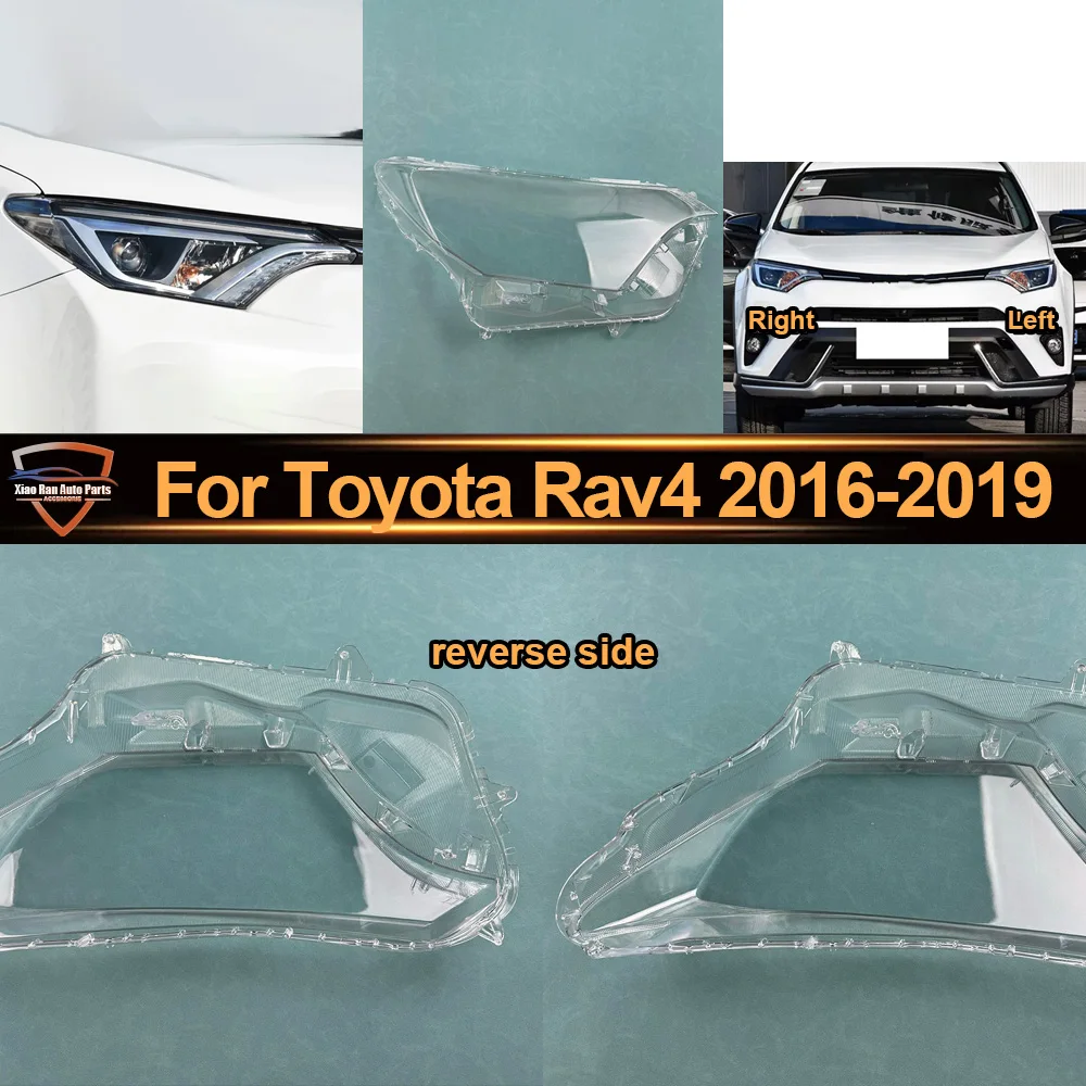

Headlamp Transparent Shell Lampshade Lamp Shade Front Headlight Cover Lens Plexiglass 2016 2017 2018 2019 For Toyota Rav4