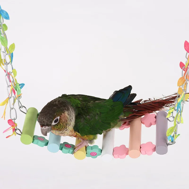 Parrot toy swing bird toy tiger skin peony mysterious phoenix parrot cage toy set hammock suspension bridge