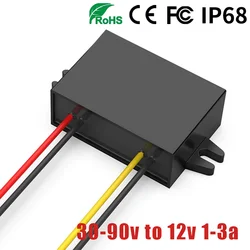 DC 72V 60V 48V 36V 24V to DC 12V 3A Step Down Voltage Auto Car Bike Power Converter 24 36 48 60 72 Volt Buck 12 Volt