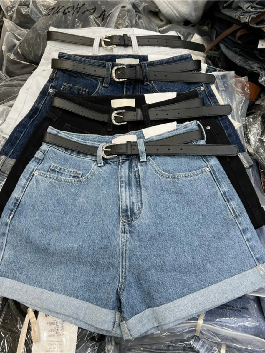 Loose High Waist Wide Leg Jeans Shorts Women's Style Korean Version Thinming Casual Summer Blue Denim Hot Pants for Students