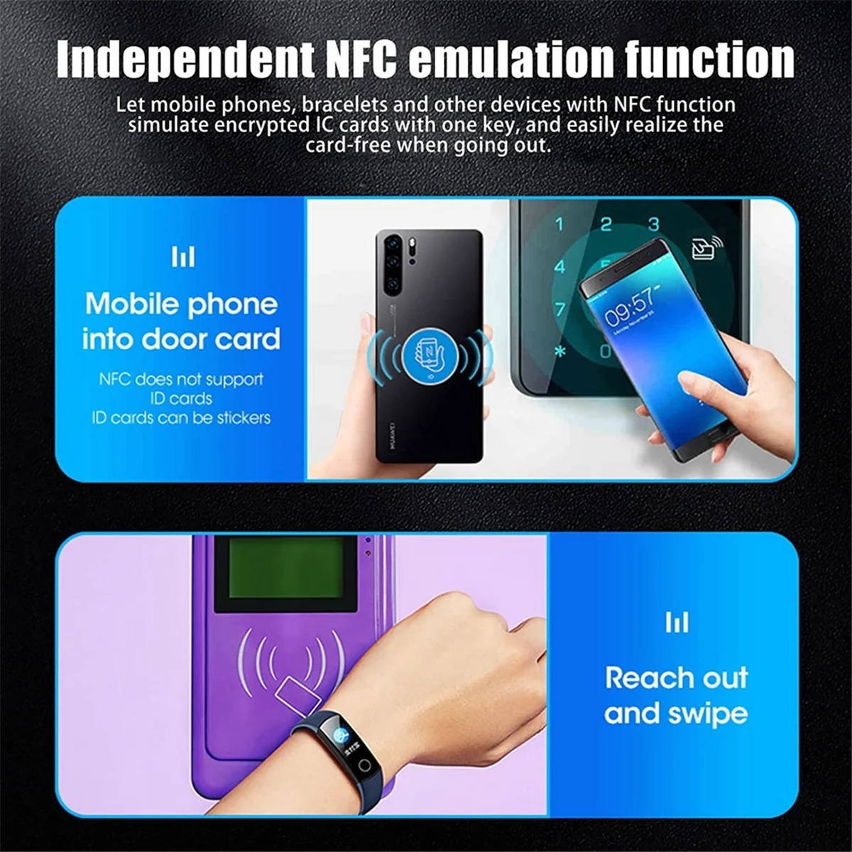 A06K NFC RFID-kaartkopieerapparaat Lezer Schrijver, NFC Smart Card Reader Schrijver RFID-kopieerapparaat, Engelse versie ICopy X100 NFC ID IC-lezer
