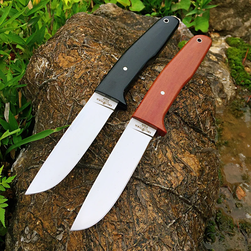 [Brother Knife] F009Fixed Blade D2 Steel Straight Knife Bush craft Knife Full tang Hunting Camping High Hardness Micarta Grips