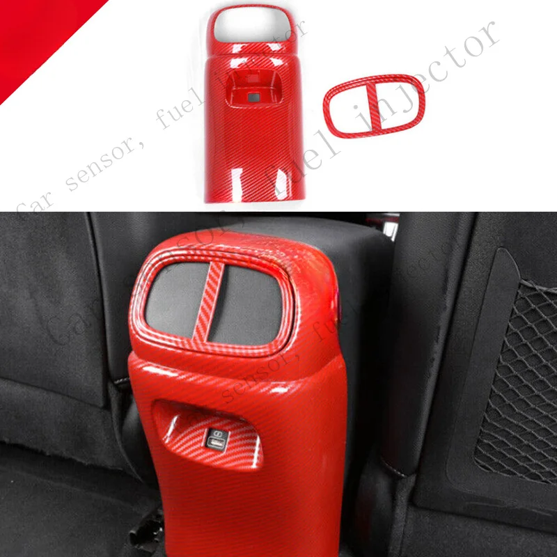 Q+ For Hyundai Elantra 21-23 Red Carbon Fiber Rear Air Outlet Vent Trim Cover Fit