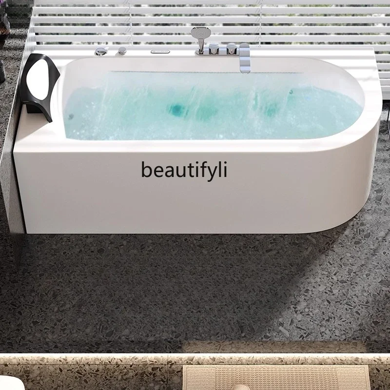 Acrylic Waterfall Intelligent Constant Temperature Surfing Massage Bathtub for Home Use Adult Fan-Shaped Bath