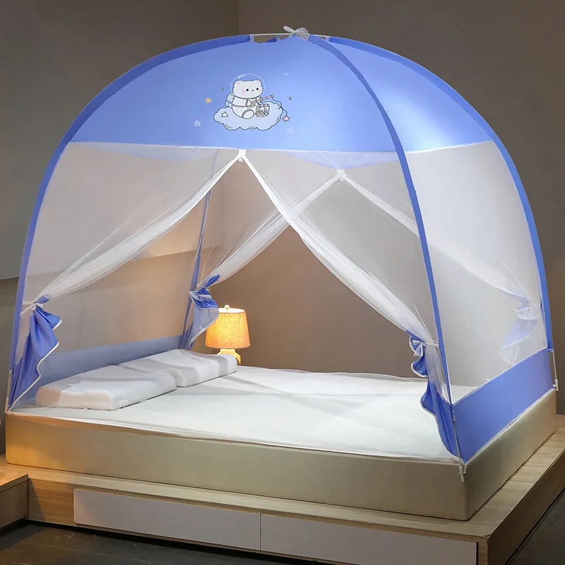 Foldable Room Decor Mosquito Tent Bed Canopy Summer Household No Installation Required Dismantling Cleaning Yurt Mosquito Net