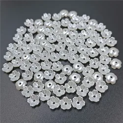 50/100Pcs ABS White Imitation Pearl Leaves Flowers Beads Pendants DIY Jewelry Making Necklace Bracelet Accessories Wholesale