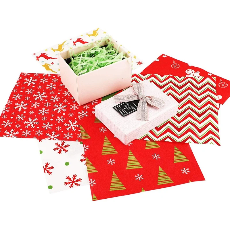J1UL1N 40Pcs Christmas Cotton Fabric Squares Quilting Fabric Bundle Sewing Quilting Craft For DIY Christmas Sewing Quilting
