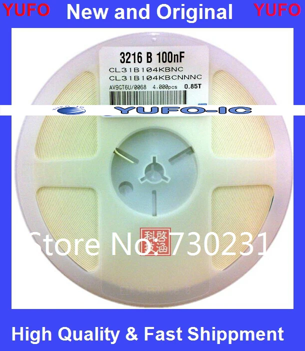 Free Shipping One Lot 100PCS  Capacitance Brand New 1206 104 100NF 0.1UF 1206 SMD