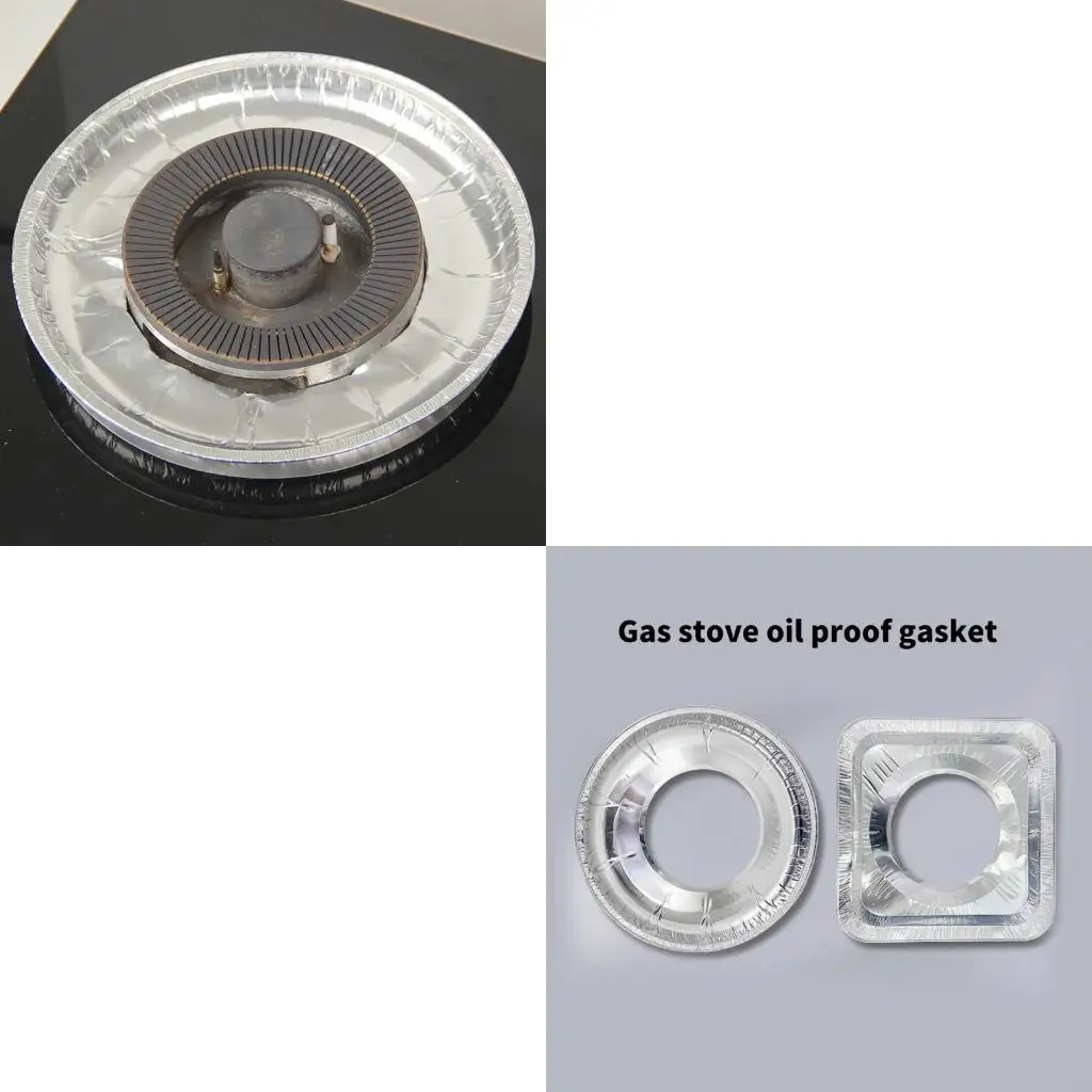 F19B Pack of 10 Tin Stove Liners Oil Proof Covers Gas Stove Liners for Gas Burners